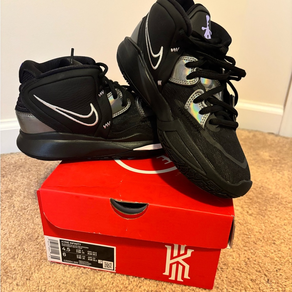 Brand new Nike Kyrie Infinity Kids Black and Silver Sneakers